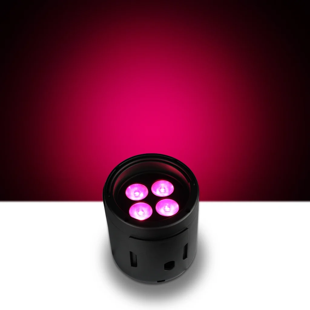 vshow g420e wash 4x20w hybrid battery uplighter spot, ip65 with rgbwa+uv led source